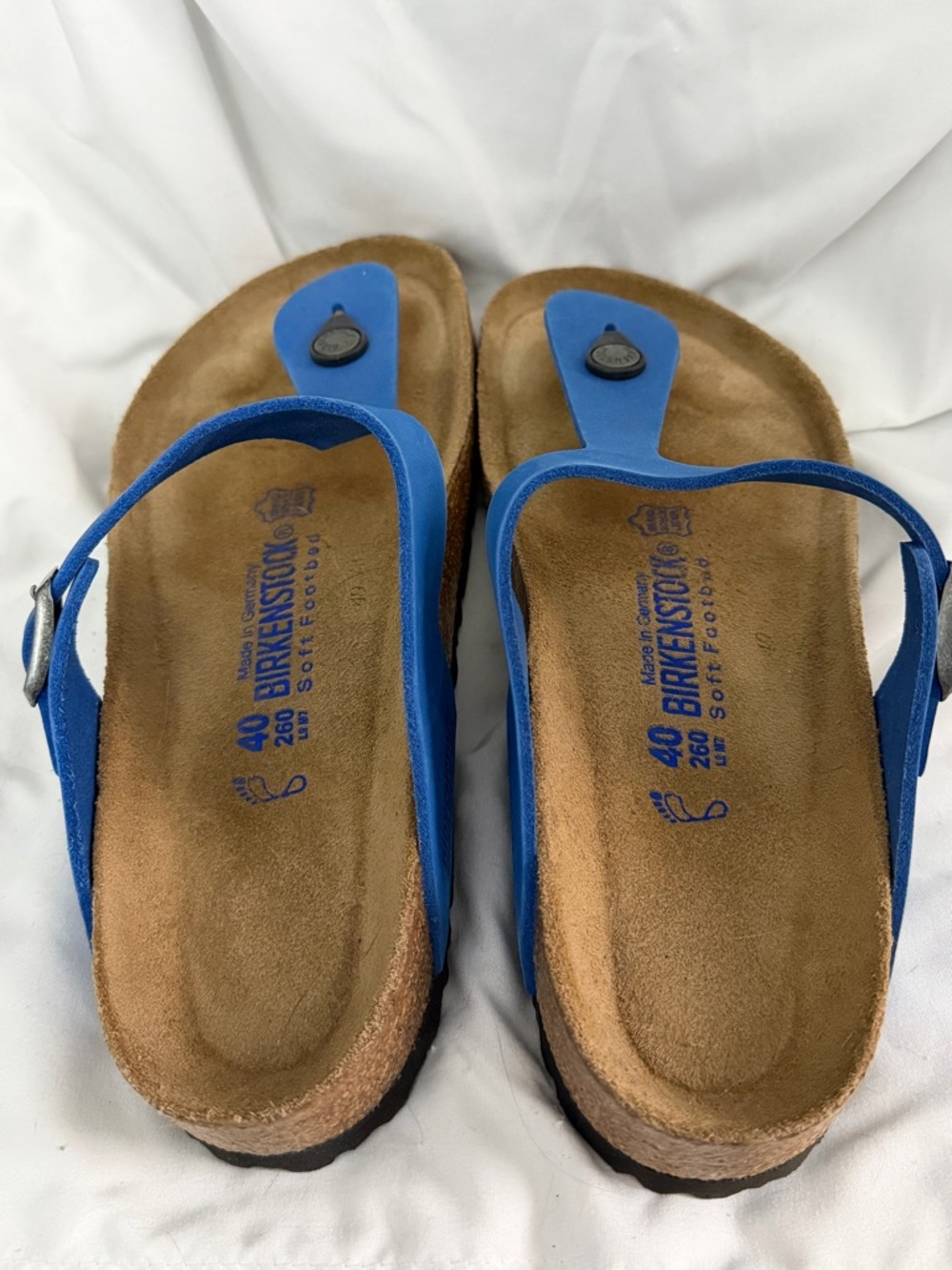 Birkenstock Blue T-Strap Sandals - Picture 2 of 5